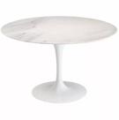 Mesa de Jantar Tulipa Saarinen Redonda 110 cm Mármore Branco Extra