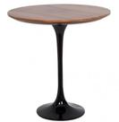Mesa de Jantar Tulipa Saarinen Redonda 80 Base Preto Laca Tampo Imbuia