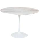 Mesa de Jantar Tulipa Saarinen Redonda 80 cm Mármore Branco Extra