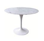 Mesa de Jantar Tulipa Saarinen Redonda 80 cm Mármore Carrara