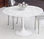 Mesa de Jantar Tulipa Saarinen Redonda 80 Mármore Branco Extra