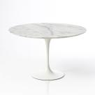 Mesa de Jantar Tulipa Saarinen Redonda 90 cm Mármore Branco Extra