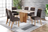Mesa de Jantar Vertice 180 C/ Vidro Nature/Off White - Henn