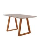 Mesa de Jantar Viena Madeira Maciça 140X80cm Tampo Retângular Vidro Móveis Minas