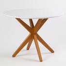 Mesa De Jantar Yara Redonda Tampo Laqueado Com Vidro 108CM TAMPO:OFF WHITE