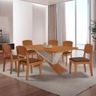 Mesa de Jantar Yasmin 180 Tampo MDF Laminado Canto Copo e 6 Cadeiras Copper