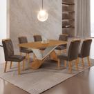 Mesa de Jantar Yasmin 180 Tampo MDF Laminado Canto Copo e 6 Cadeiras Melissa