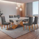 Mesa de Jantar Yasmin 180cm Tampo MDF Copo com 6 Cadeiras Carolina Mesa de Jantar Yasmin 180cm Tampo MDF Copo com 6 Cadeiras Carolina