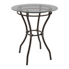 Mesa De Jardim/área De Lazer 60cm Vidro E Aço Com Junco Sintético Multimóveis Cr8005 Café Mesclado