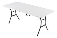 Mesa De Jardim Plastico Dobravel 73x183x76cm Branco - Maleta