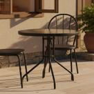Mesa De Jardim Redonda 4 Lugares Em Aco 80x70cm Cinza