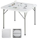 Mesa de Jogo Dobrável Ktaxon 89 cm com 4 Porta-copos Branca