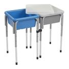 Mesa de jogos ajustável em areia e água ECR4kids de 2 estações cinza