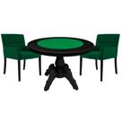 Mesa de Jogos Carteado Redonda Montreal Tampo Reversível Preto com 2 Cadeiras Vicenza Verde G36 G15 - Gran Belo Mesa de Jogos Carteado Redonda Montreal Tampo Reversível Preto com 2 Cadeiras Vicenza Verde G36 G15 - Gran Belo