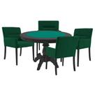 Mesa de Jogos Carteado Redonda Montreal Tampo Reversível Preto com 4 Cadeiras Vicenza Verde G36 G15 - Gran Belo Mesa de Jogos Carteado Redonda Montreal Tampo Reversível Preto com 4 Cadeiras Vicenza Verde G36 G15 - Gran Belo