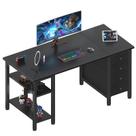 Mesa de jogos Lufeiya de 120 cm com 4 gavetas e prateleiras de tecido