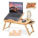 Mesa de Laptop Ajustável de Bambu JELNER com Ventilador de Resfriamento
