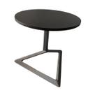 Mesa De Lateral Canto Apoio De Sala Redonda Mesinha Sofá 45x45 Retro Decoração Preta