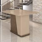 Mesa de Madeira Harmonia 120 Cm com Vidro Carvalho/Fendi - Móveis Bechara