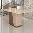 Mesa de Madeira Harmonia 160 Cm com Vidro Carvalho/Fendi - Móveis Bechara Mesa de Madeira Harmonia 160 Cm com Vidro Carvalho/Fendi - Móveis Bechara