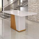 Mesa de Madeira Harmonia 160 Cm com Vidro Naturalle/Off White - Móveis Bechara Mesa de Madeira Harmonia 160 Cm com Vidro Naturalle/Off White - Móveis Bechara