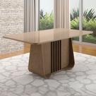 Mesa de Madeira Harpa 160 Cm com Vidro Carvalho/Fendi - Móveis Bechara Mesa de Madeira Harpa 160 Cm com Vidro Carvalho/Fendi - Móveis Bechara
