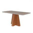 Mesa de Madeira Maitê 160 Cm com Vidro Cinamomo/Off White - Cimol