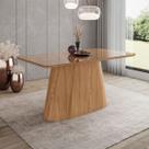 Mesa de Madeira Olívia 160 Cm com Vidro Nature - Henn