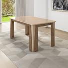 Mesa de Madeira Opera 160 Cm com Vidro Carvalho/Fendi - Móveis Bechara