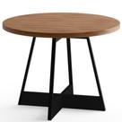 Mesa de Madeira Redonda Copa e Cozinha 4 Lugares Estrutura de Aço Vercelli Carraro 76x100x100cm