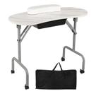 Mesa de manicure AGESISI Mesa dobrável de mármore branco de 36"