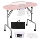 Mesa de manicure AGESISI portátil com carregador e coletor de poeira