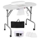Mesa de manicure AGESISI portátil com carregador e coletor de poeira