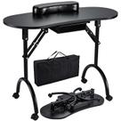 Mesa de manicure Joligrace Professional Dobrável Portátil Preta