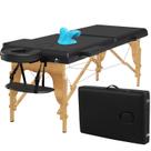 Mesa de massagem portátil Gaussen com maca de pescoço de 213 cm de madeira Mesa de massagem portátil Gaussen com maca de pescoço de 213 cm de madeira