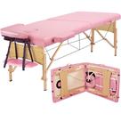 Mesa de massagem Yaheetech Cama de spa portátil ajustável rosa