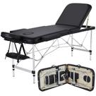 Mesa de massagem Yaheetech Portable Lash Bed Alumínio Preto