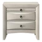 Mesa de noche Acme Ramondi blanca antigua con 3 cajones
