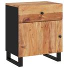 Mesa de Noche Revera de Madera Maciza de Acacia y Contrachapado 50x33x60 cm