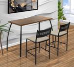 Mesa de Parede 100x50 Apartamento Pratica Com 2 Banquetas Fit