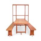 Mesa de Parede Retrátil com 2 Bancos Madeira de LEI 2m Área Externa Mesa de Parede Retrátil com 2 Bancos Madeira de LEI 2m Área Externa