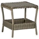 Mesa de pátio quadrada marrom em vime sintético com estrutura de aço vidaXL Mesa de pátio quadrada marrom em vime sintético com estrutura de aço vidaXL