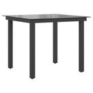 Mesa de pátio VidaXL Alumínio e Vidro 80x80x74cm Preta