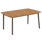 Mesa de pátio VidaXL em madeira maciça de acácia e aço 150x90x72cm