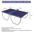 Mesa de Ping-Pong Articulada e Rodízio MDF 15mm Cód. 1009