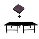 MESA DE PING PONG COR PRETA MDP 15mm KLOPF 1010 + Capa para mesa Aberta/Montada 7001