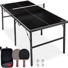 Mesa de pingue-pongue Best Choice Products, portátil, 6 x 3 pés, preta