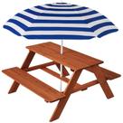 Mesa de piquenique de madeira para crianças, a melhor escolha com guarda-chuva de 3 a 7 anos
