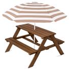 Mesa de piquenique de madeira para crianças, produtos de melhor escolha com guarda-chuva