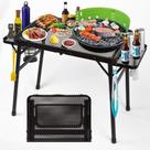 Mesa de piquenique dobrável Grovind 76 cm de altura ajustável